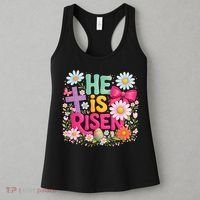 He Is Risen Easter Floral Gift For Christians Women's Tank Top thumb 3