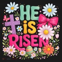 He Is Risen Easter Floral Gift For Christians Visor thumb 3