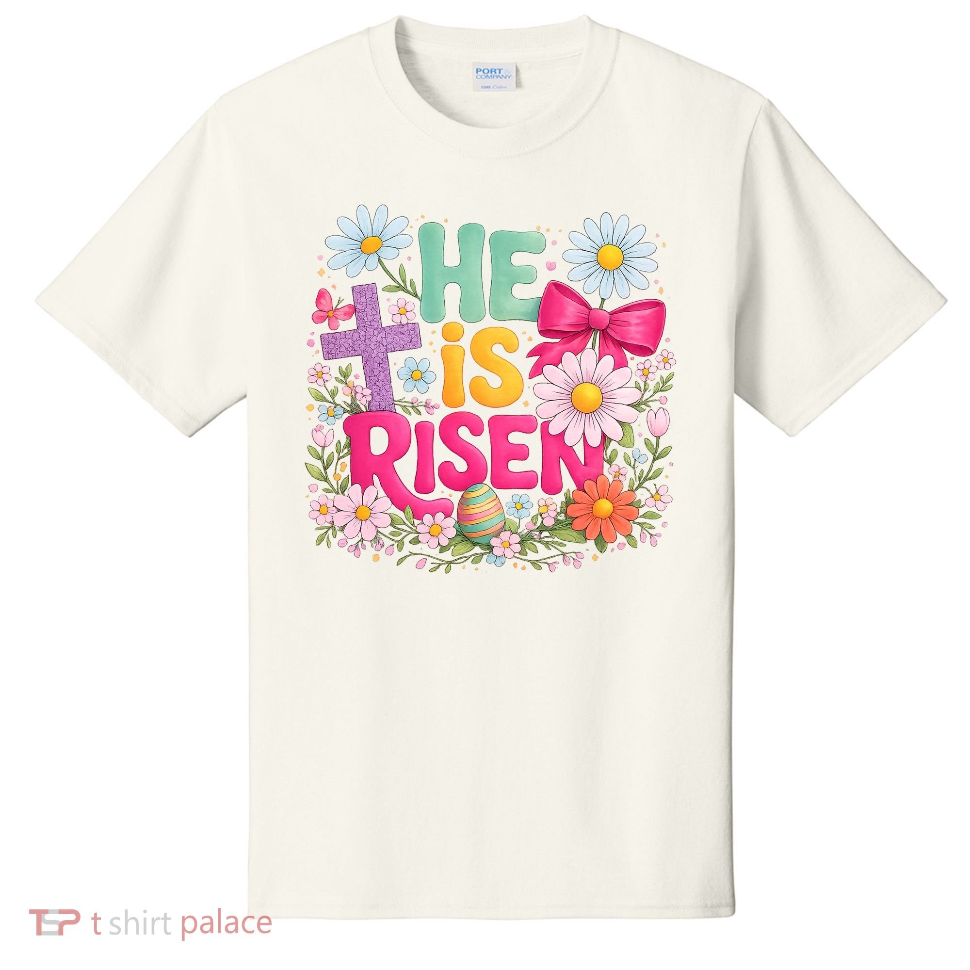 He Is Risen Easter Floral Gift For Christians T-Shirt