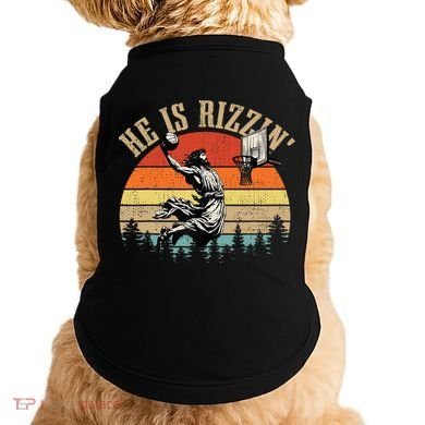 He Is Rizzin Easter Jesus Christian Doggie Tank