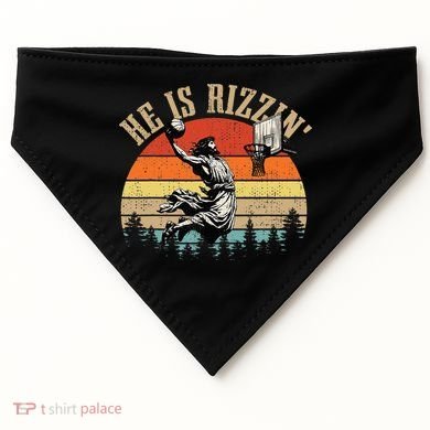 He Is Rizzin Easter Jesus Christian USA-Made Doggie Bandana