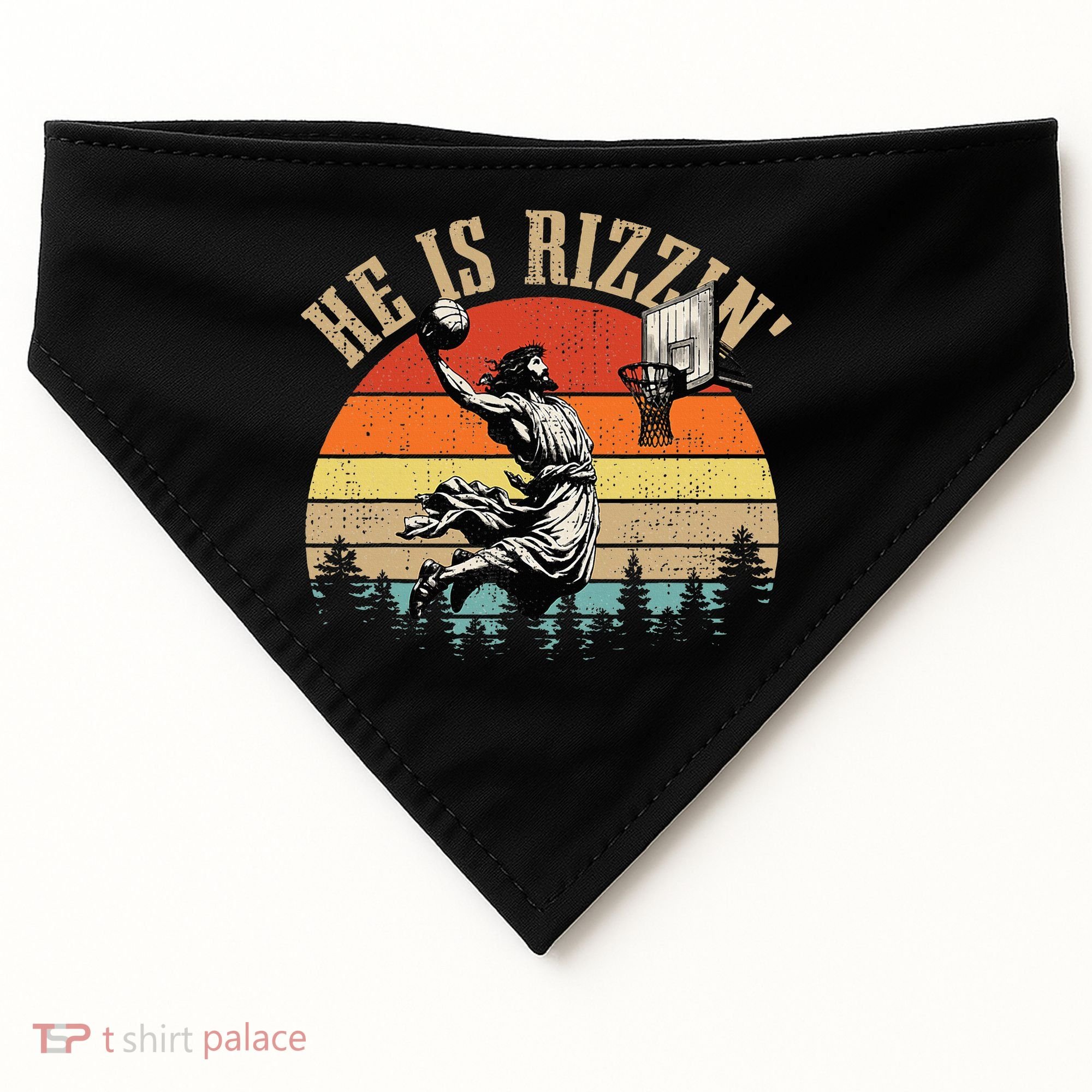 He Is Rizzin Easter Jesus Christian USA-Made Doggie Bandana