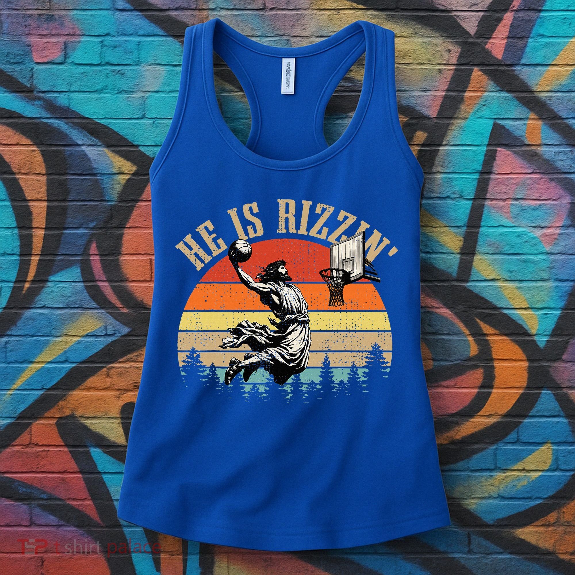 He Is Rizzin Easter Jesus Christian Women's Tank Top