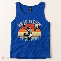 He Is Rizzin Easter Jesus Christian Tank Top thumb 2