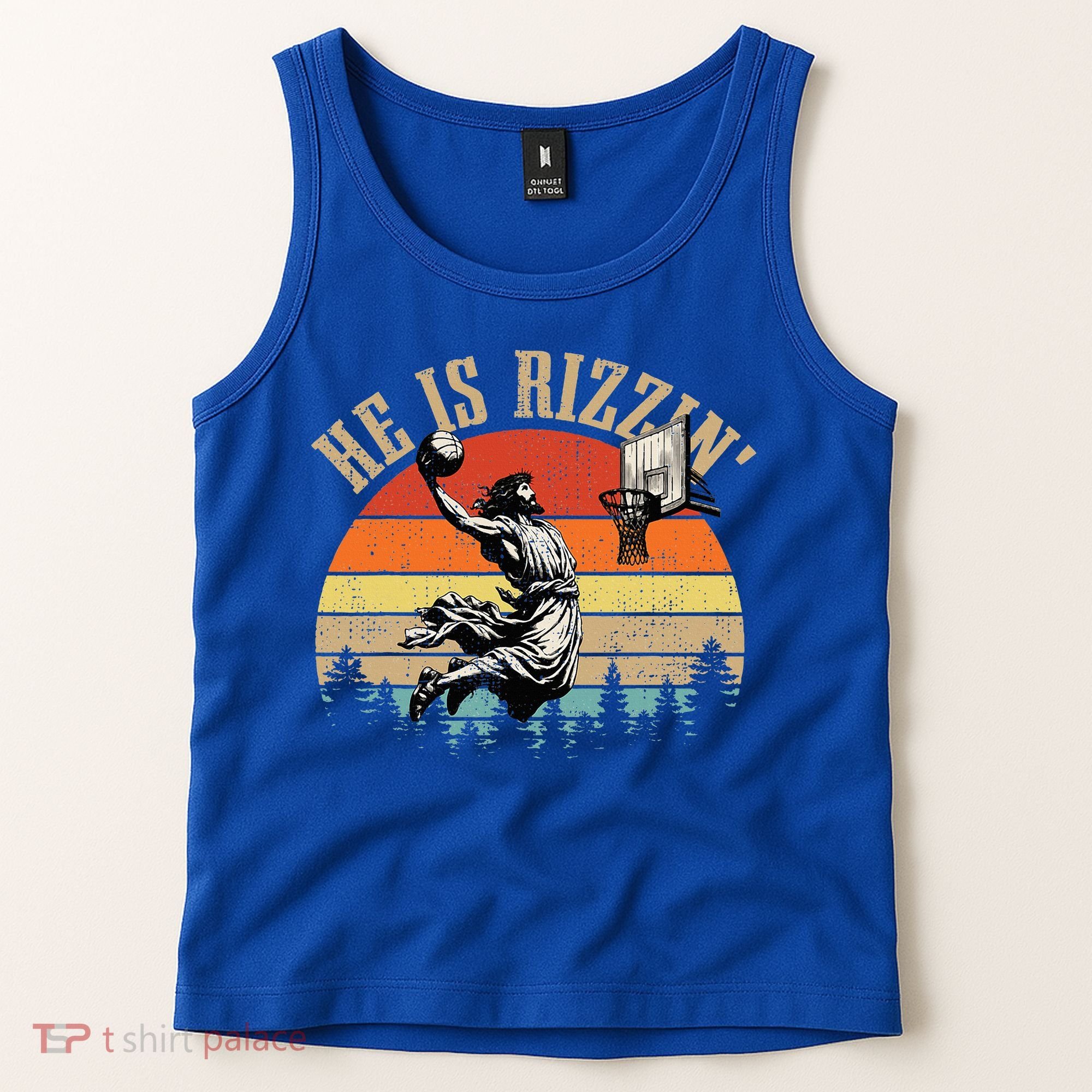 He Is Rizzin Easter Jesus Christian Tank Top