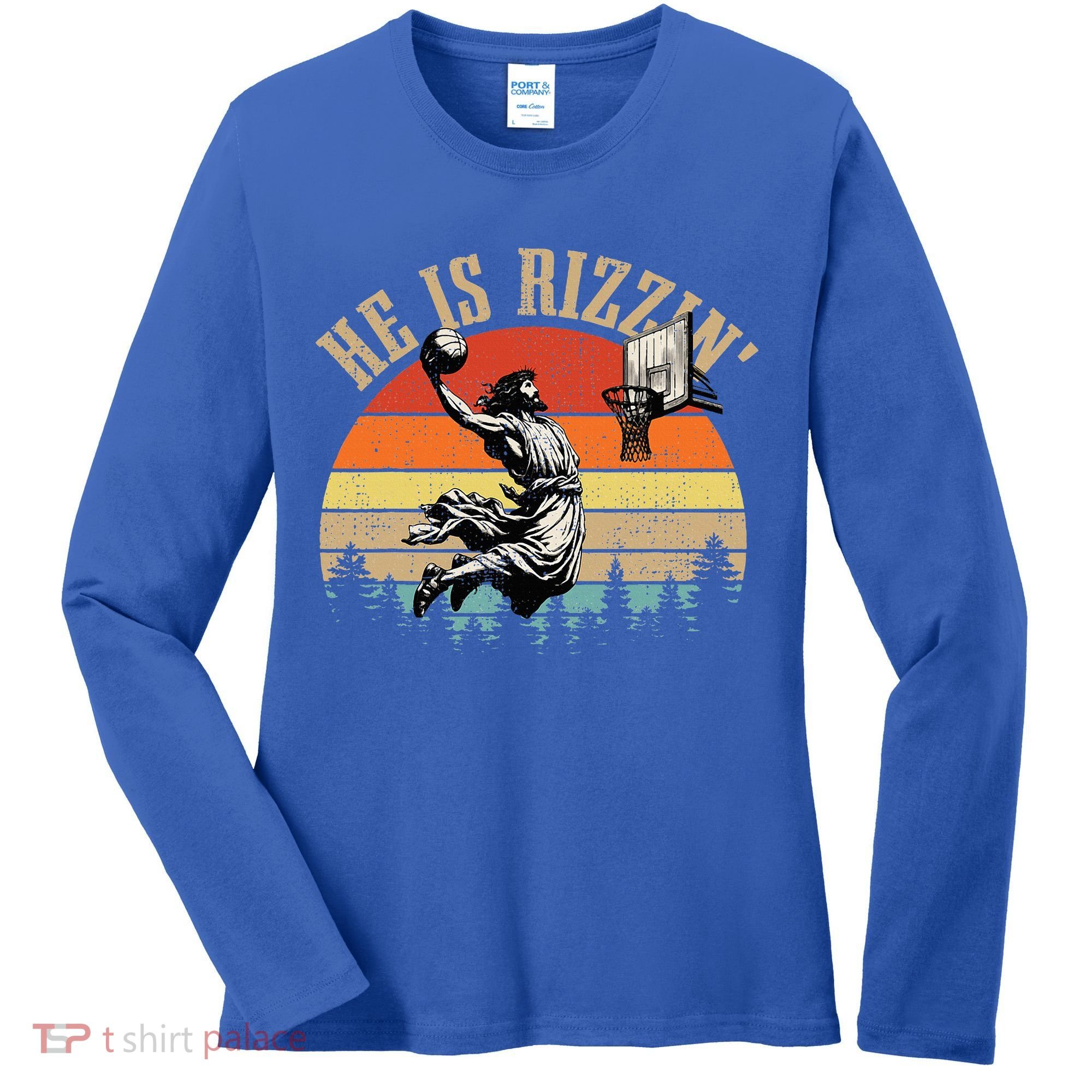 He Is Rizzin Easter Jesus Christian Women's Long Sleeve Shirt
