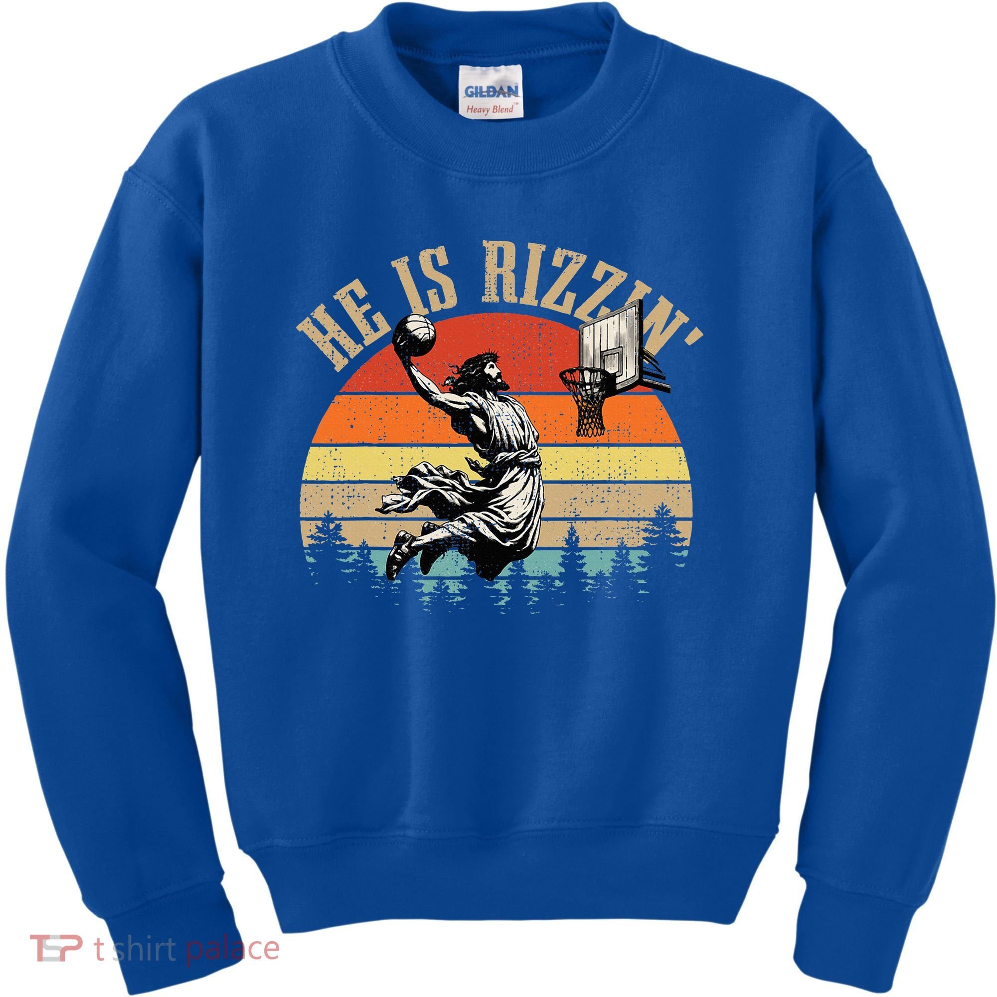 He Is Rizzin Easter Jesus Christian Kids Sweatshirt