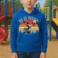 He Is Rizzin Easter Jesus Christian Kids Hoodie thumb 2