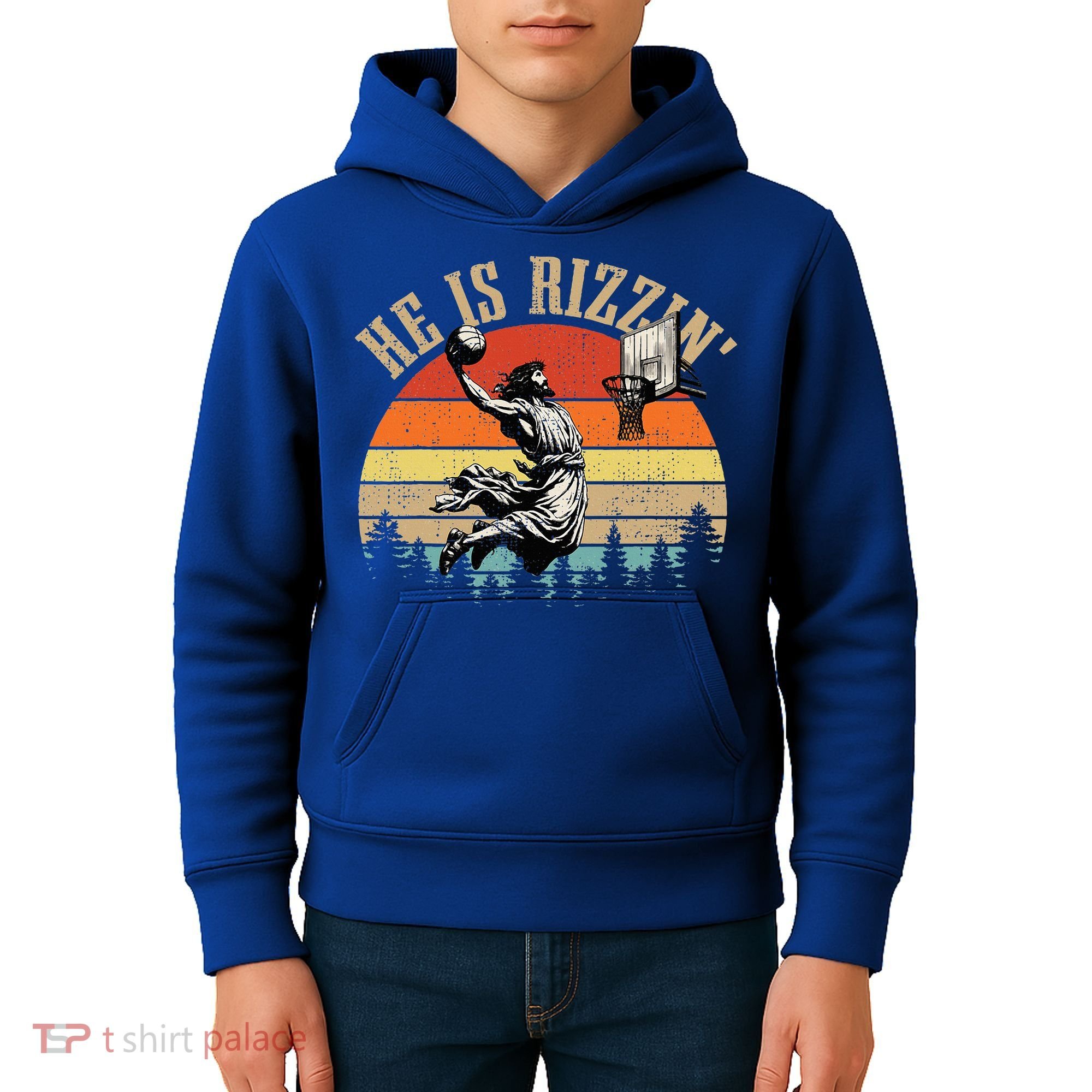 He Is Rizzin Easter Jesus Christian Kids Hoodie