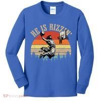 He Is Rizzin Easter Jesus Christian Kids Long Sleeve Shirt thumb 0