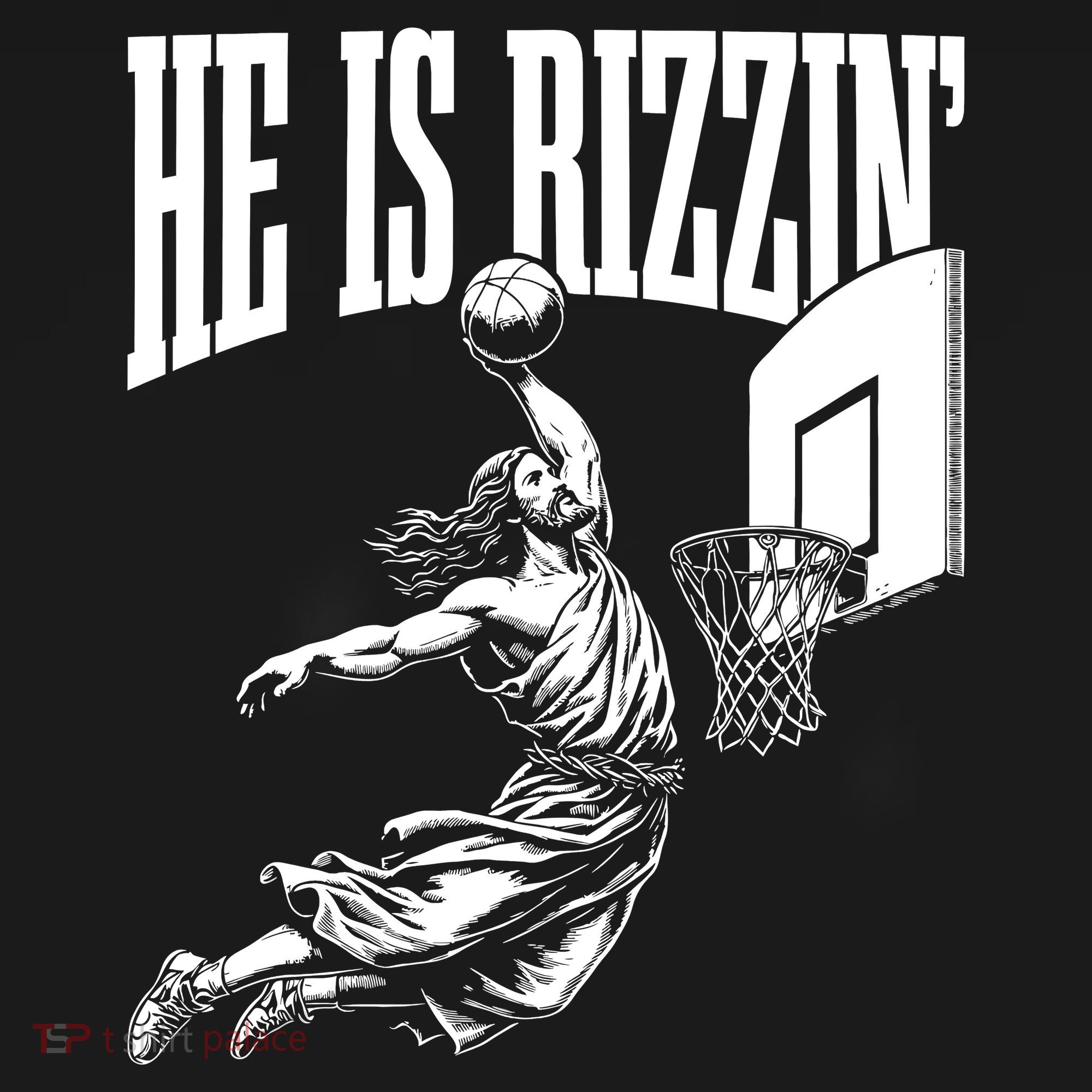He Is Rizzin Funny Jesus Basketball Meme Coaster