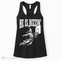 He Is Rizzin Funny Jesus Basketball Meme Women's Tank Top thumb 0
