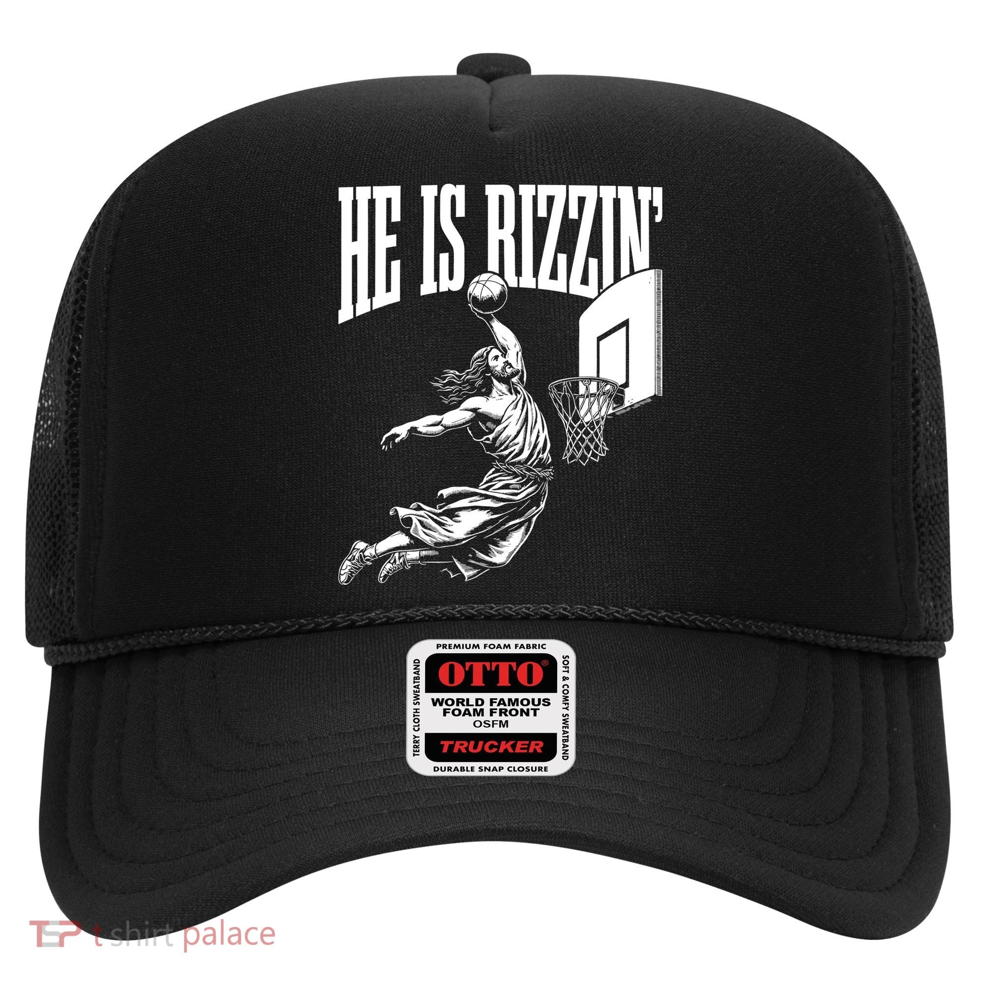 He Is Rizzin Funny Jesus Basketball Meme Hat