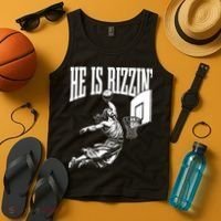 He Is Rizzin Funny Jesus Basketball Meme Tank Top thumb 4