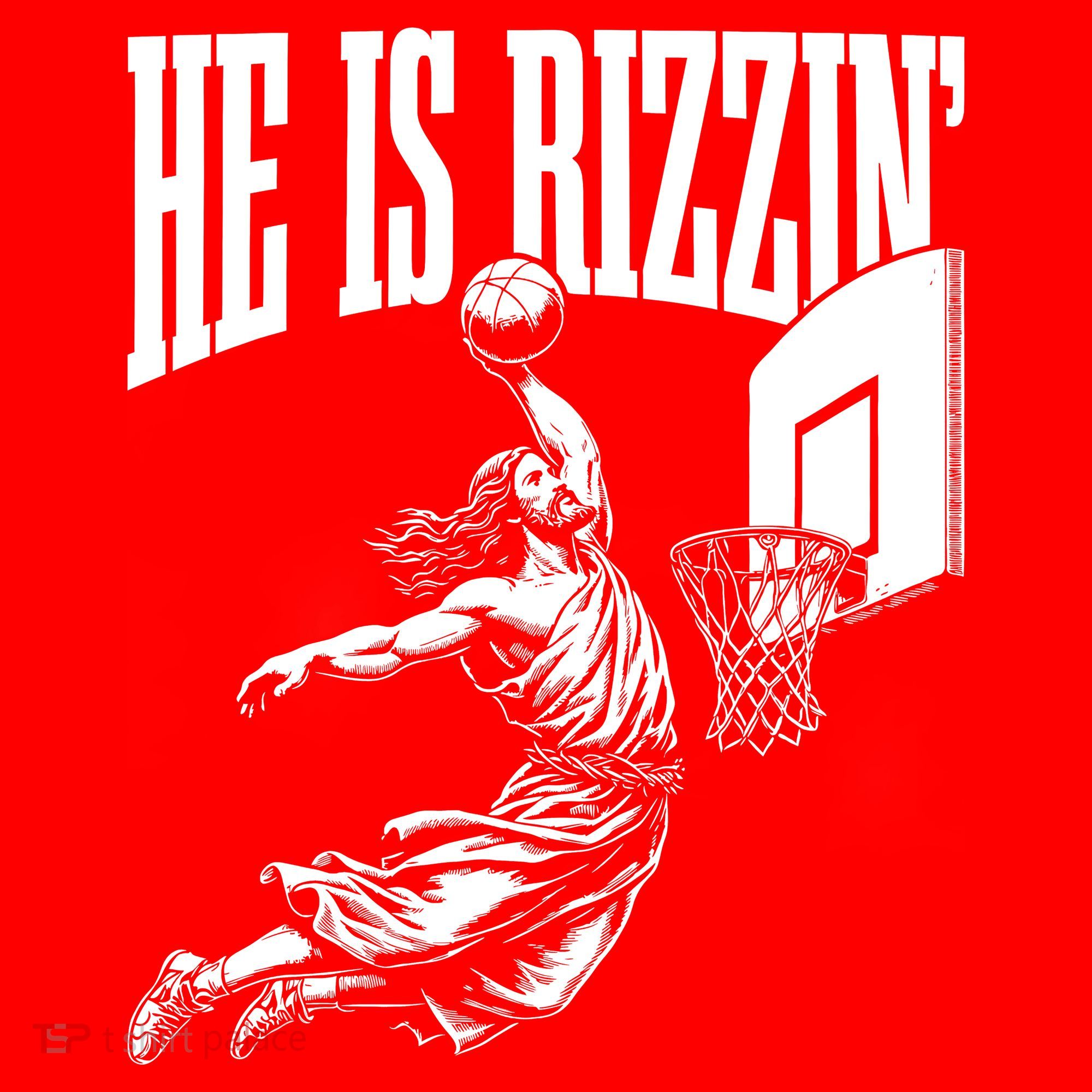 He Is Rizzin Funny Jesus Basketball Meme Santa Hat