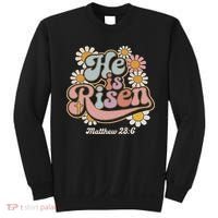 He Is Risen Groovy Retro Style For Christian Easter Sweatshirt thumb 0