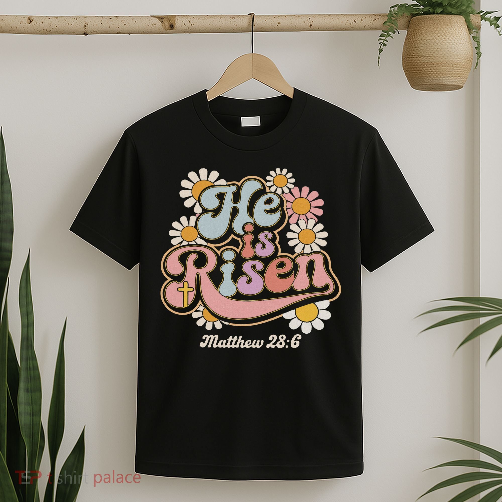 He Is Risen Groovy Retro Style For Christian Easter T-Shirt