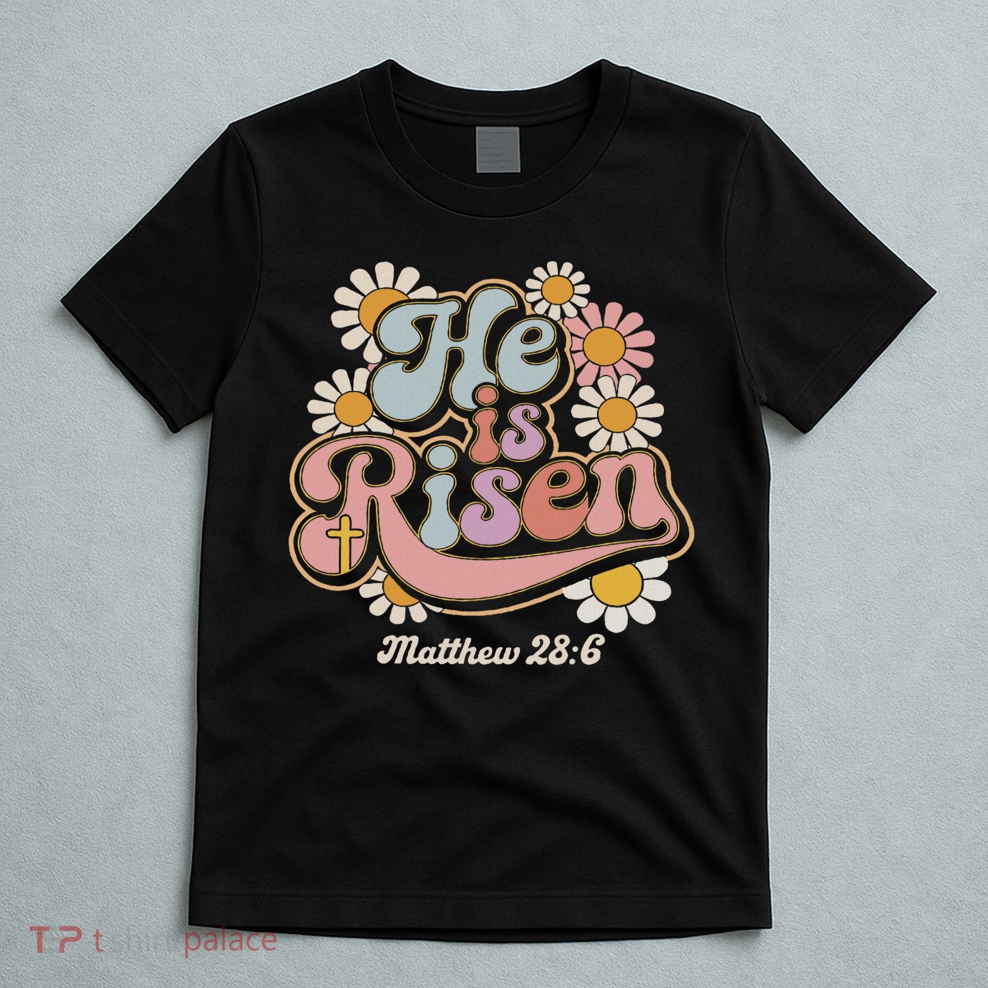 He Is Risen Groovy Retro Style For Christian Easter T-Shirt