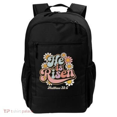 He Is Risen Groovy Retro Style For Christian Easter Backpack