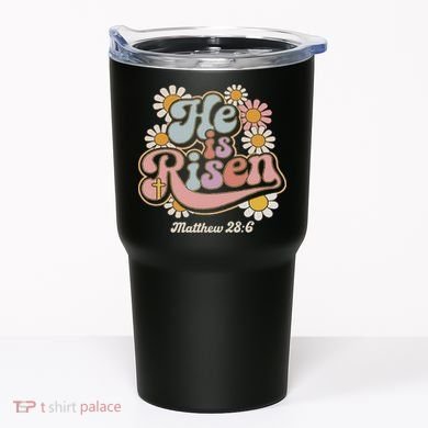 He Is Risen Groovy Retro Style For Christian Easter Tumbler