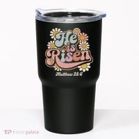 He Is Risen Groovy Retro Style For Christian Easter Tumbler thumb 0