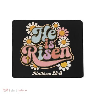 He Is Risen Groovy Retro Style For Christian Easter Mousepad