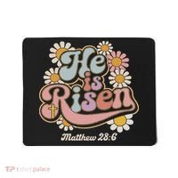 He Is Risen Groovy Retro Style For Christian Easter Mousepad thumb 0