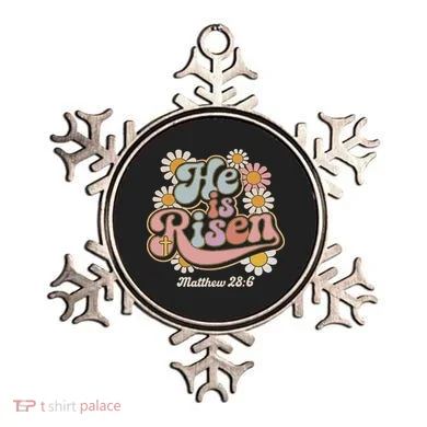 He Is Risen Groovy Retro Style For Christian Easter Ornament