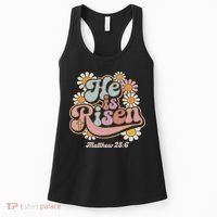 He Is Risen Groovy Retro Style For Christian Easter Women's Tank Top thumb 0