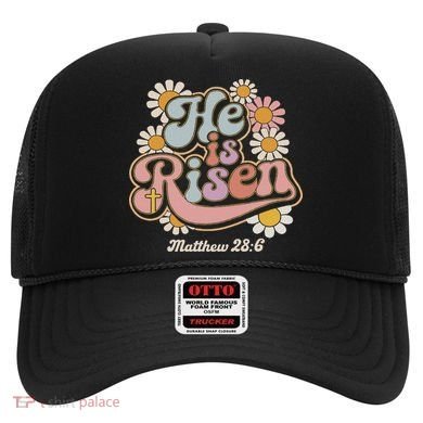 He Is Risen Groovy Retro Style For Christian Easter Hat