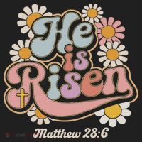He Is Risen Groovy Retro Style For Christian Easter Hat thumb 2