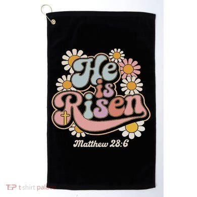 He Is Risen Groovy Retro Style For Christian Easter Golf Towel