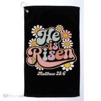 He Is Risen Groovy Retro Style For Christian Easter Golf Towel thumb 0