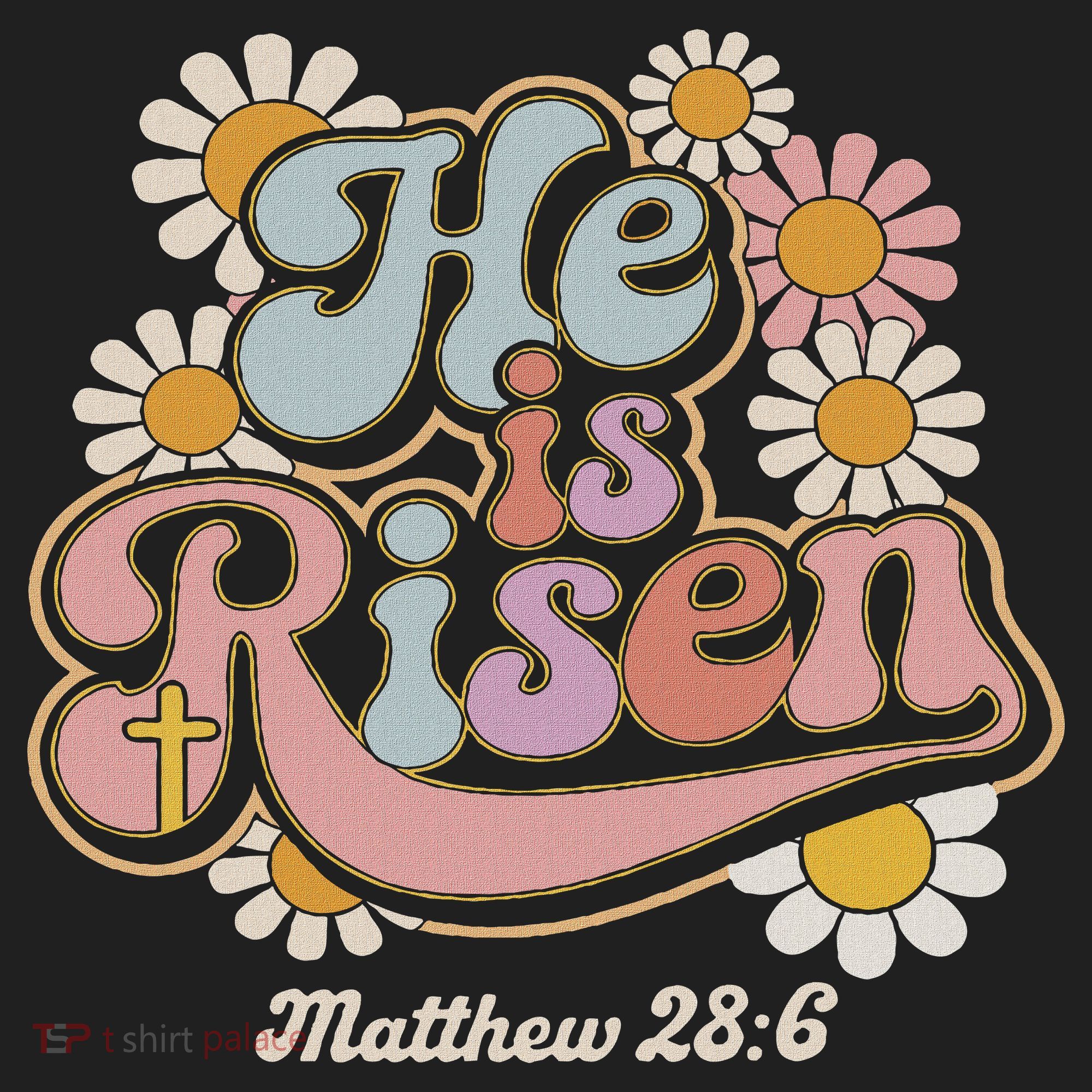 He Is Risen Groovy Retro Style For Christian Easter Golf Towel
