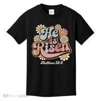 He Is Risen Groovy Retro Style For Christian Easter Kids T-Shirt thumb 0