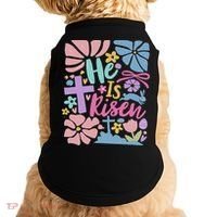 He Is Risen Easter Cross Coquette Jesus Christian Religious Doggie Tank thumb 0
