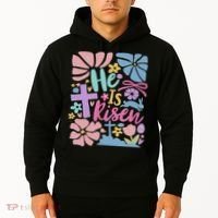 He Is Risen Easter Cross Coquette Jesus Christian Religious Hoodie thumb 2