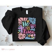 He Is Risen Easter Cross Coquette Jesus Christian Religious Sweatshirt thumb 2