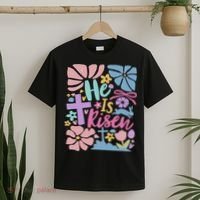 He Is Risen Easter Cross Coquette Jesus Christian Religious T-Shirt thumb 2