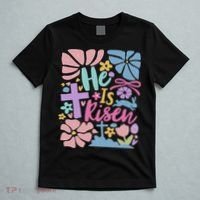 He Is Risen Easter Cross Coquette Jesus Christian Religious T-Shirt thumb 5