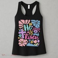 He Is Risen Easter Cross Coquette Jesus Christian Religious Women's Tank Top thumb 3