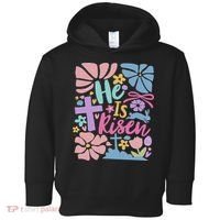 He Is Risen Easter Cross Coquette Jesus Christian Religious Toddler Hoodie thumb 0
