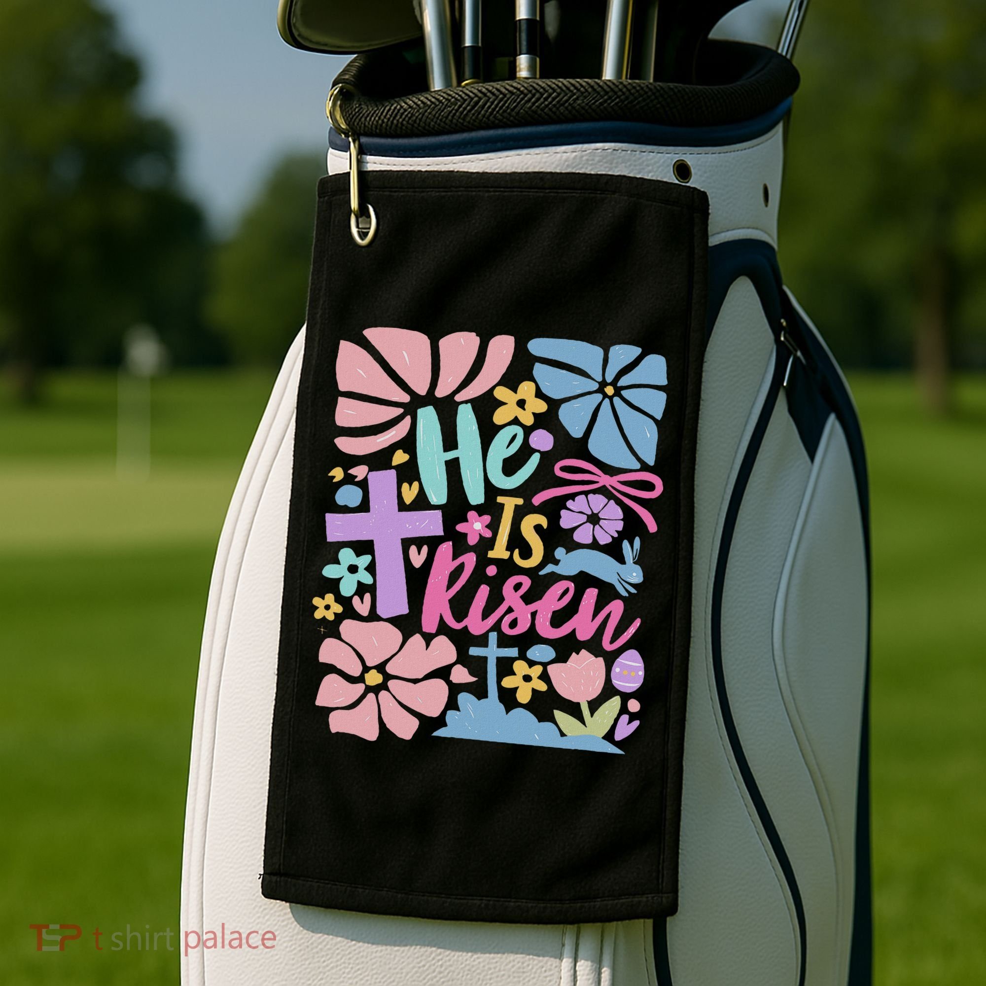 He Is Risen Easter Cross Coquette Jesus Christian Religious Golf Towel