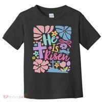 He Is Risen Easter Cross Coquette Jesus Christian Religious Toddler T-Shirt thumb 0