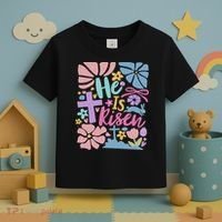He Is Risen Easter Cross Coquette Jesus Christian Religious Toddler T-Shirt thumb 3