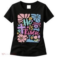 He Is Risen Easter Cross Coquette Jesus Christian Religious Women's T-Shirt thumb 0