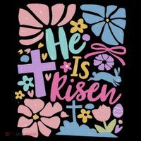 He Is Risen Easter Cross Coquette Jesus Christian Religious Women's T-Shirt thumb 6