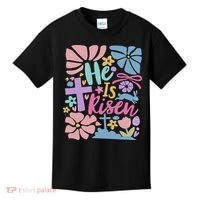 He Is Risen Easter Cross Coquette Jesus Christian Religious Kids T-Shirt thumb 0
