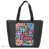 He Is Risen Easter Cross Coquette Jesus Christian Religious Tote Bag thumb 0