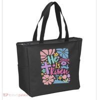 He Is Risen Easter Cross Coquette Jesus Christian Religious Tote Bag thumb 2